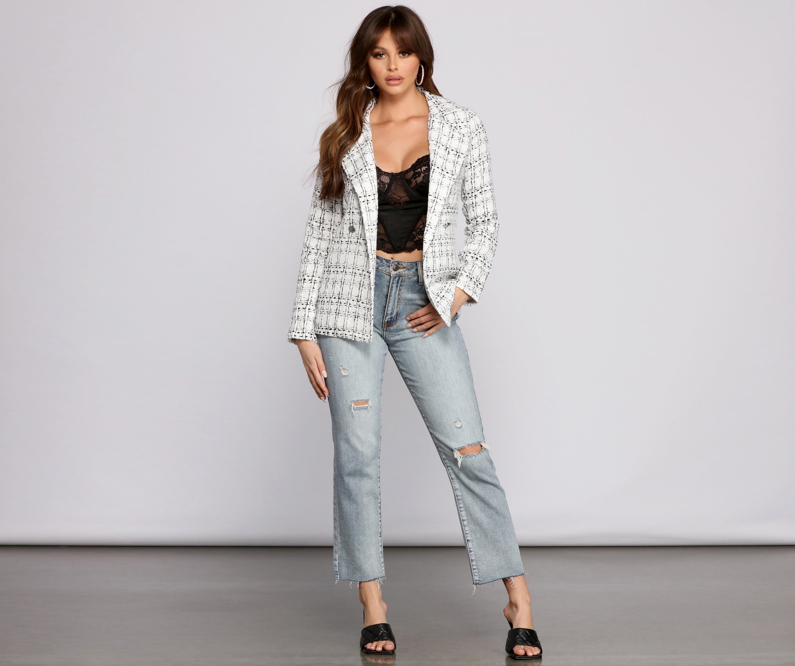 Pretty And Posh Tweed Blazer - Image 4