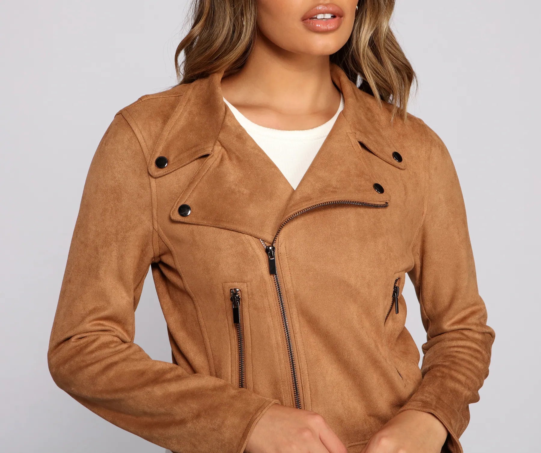 Forever Fashionista Faux Suede Moto Jacket - Image 3