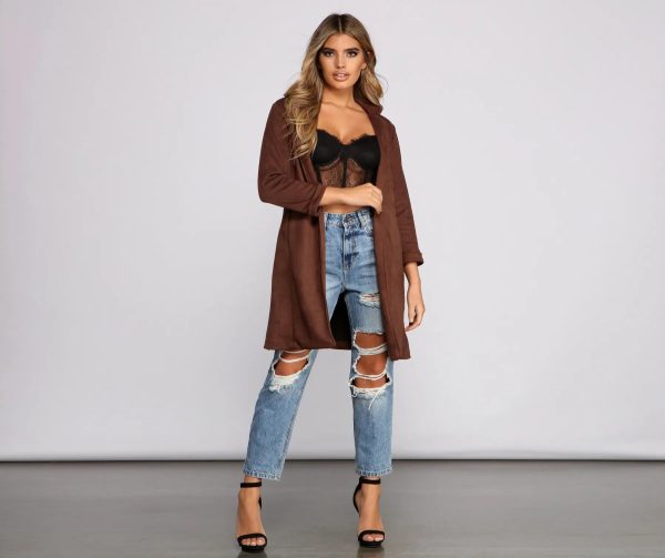 A Chic Look Faux Suede Blazer - Image 4