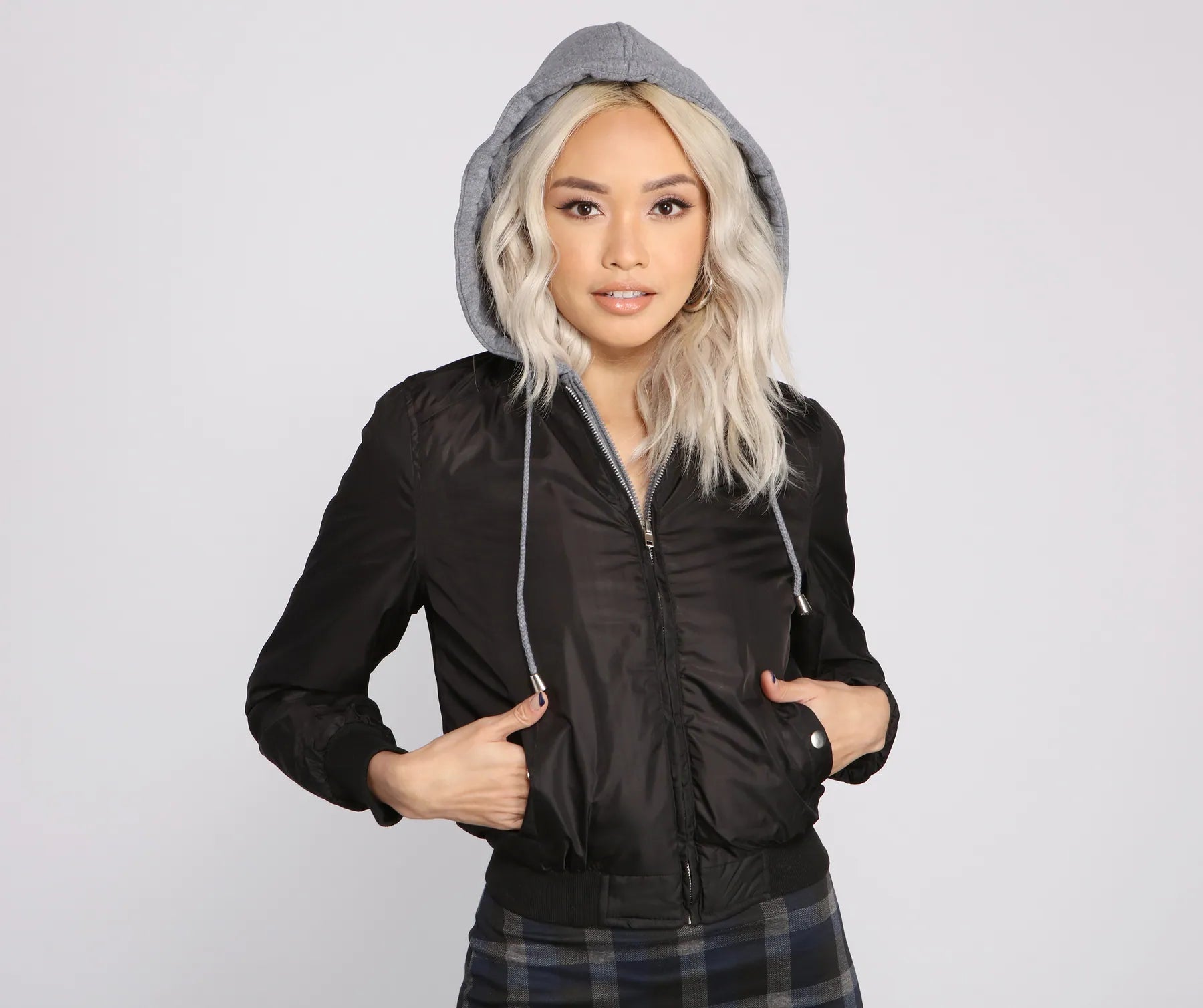 Zip It Up Hooded Bomber Jacket - Image 3
