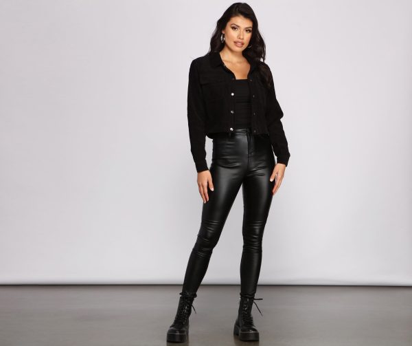 Corduroy Cutie Collared Cropped Jacket - Image 4