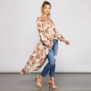 Beautiful Breezy Floral Chiffon Duster