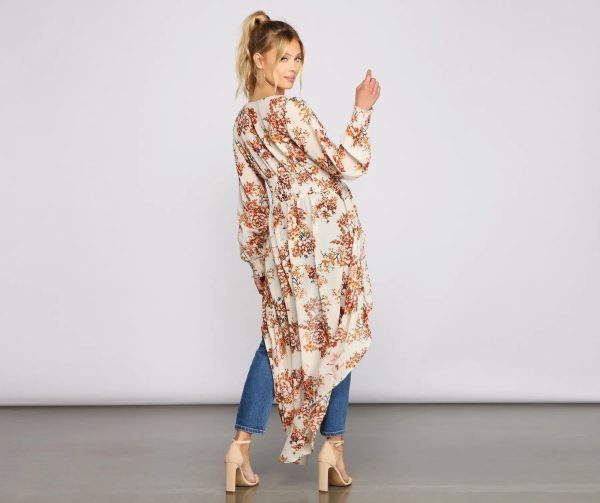Beautiful Breezy Floral Chiffon Duster - Image 2