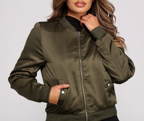How I Roll Satin Bomber Jacket - Image 3