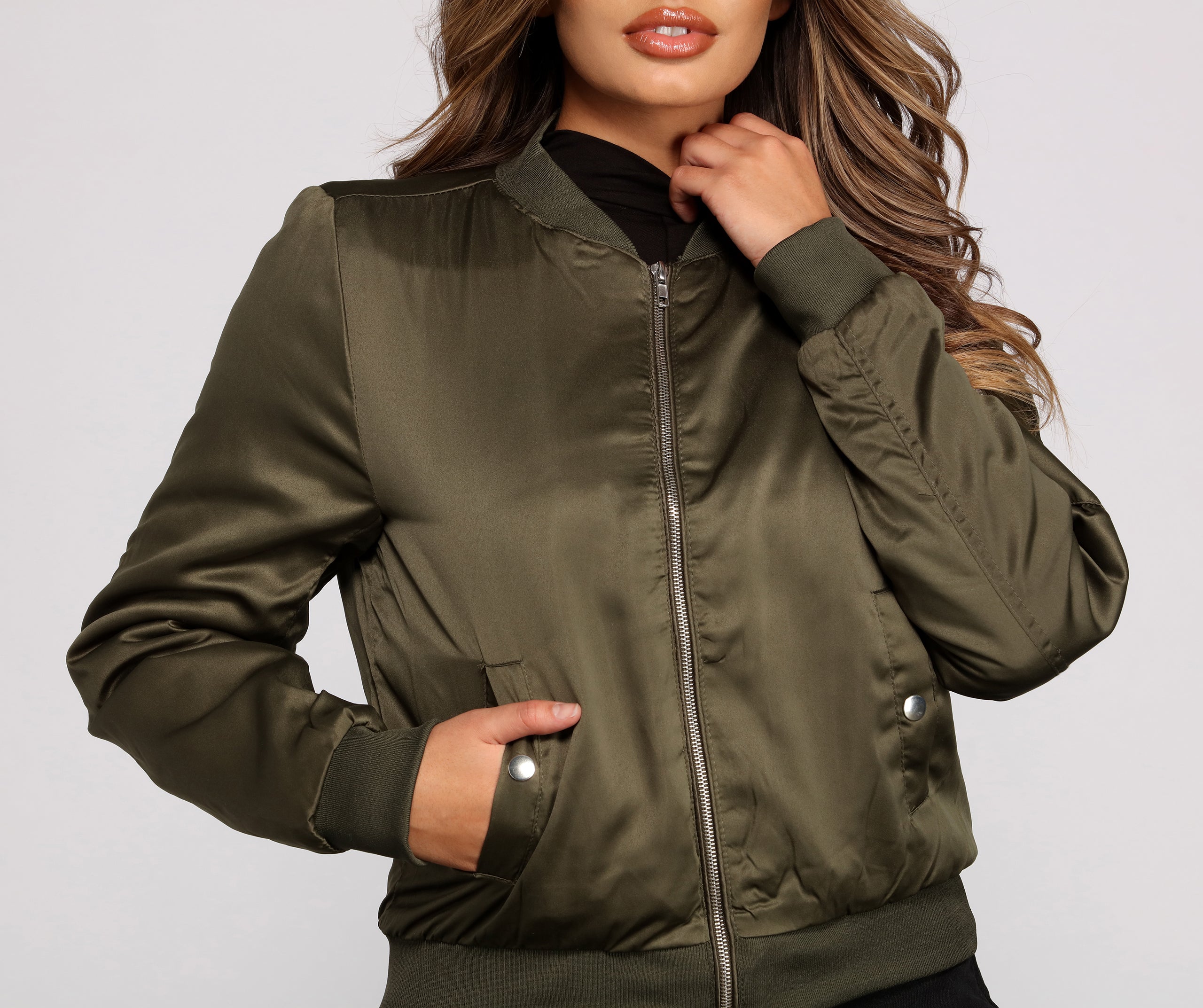 How I Roll Satin Bomber Jacket - Image 3