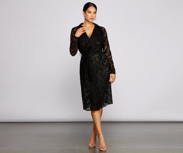 Graced With Lace Belted Trench - Image 5