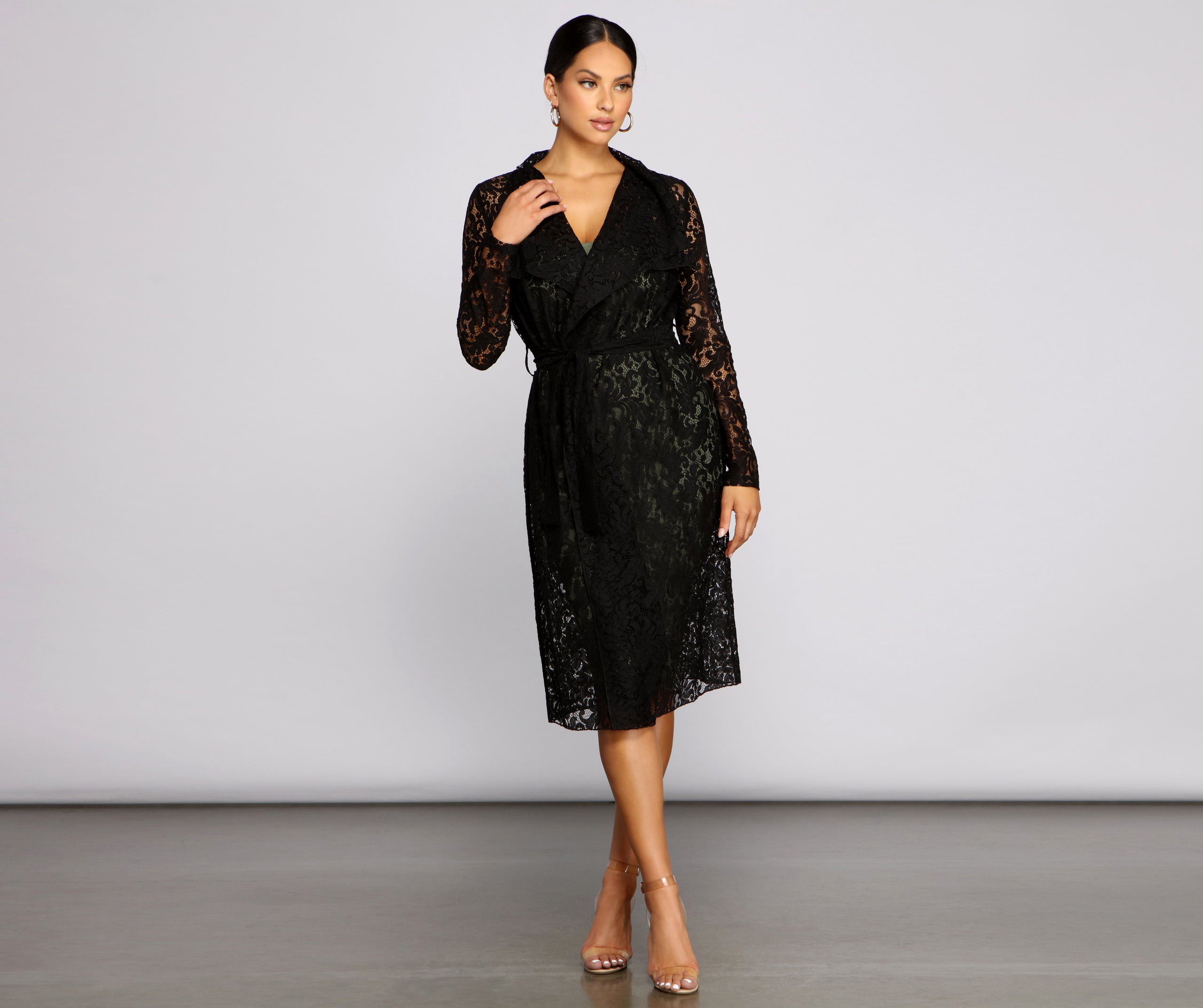 Graced With Lace Belted Trench - Image 5