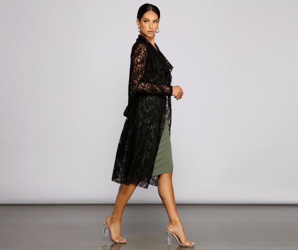 Graced With Lace Belted Trench - Image 8