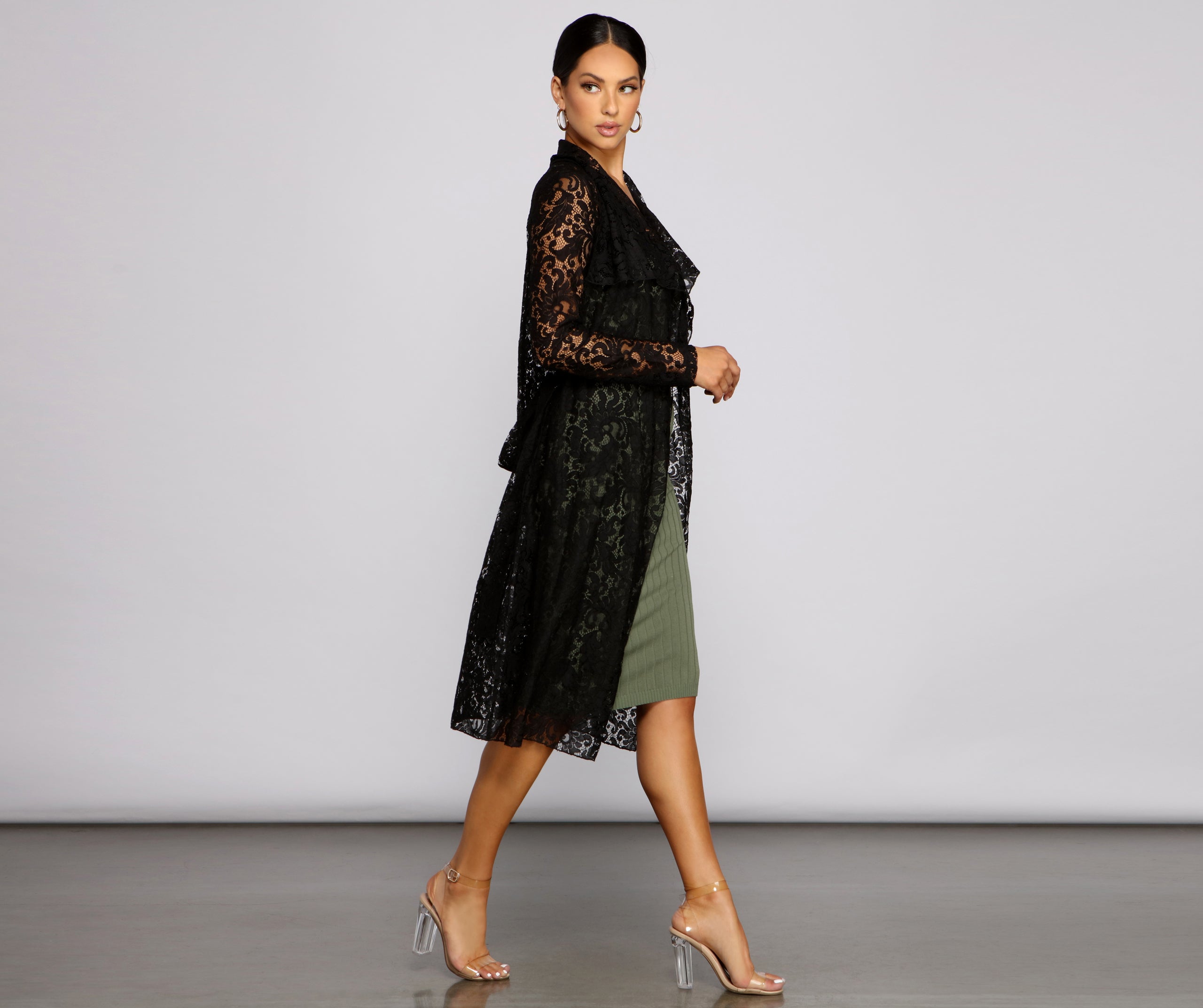 Graced With Lace Belted Trench - Image 8