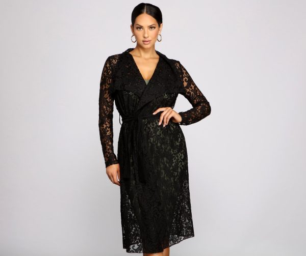 Graced With Lace Belted Trench - Image 9