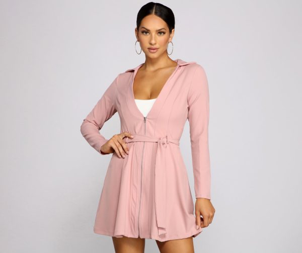 Chic Girl Tie Front Belted Trench - Image 7