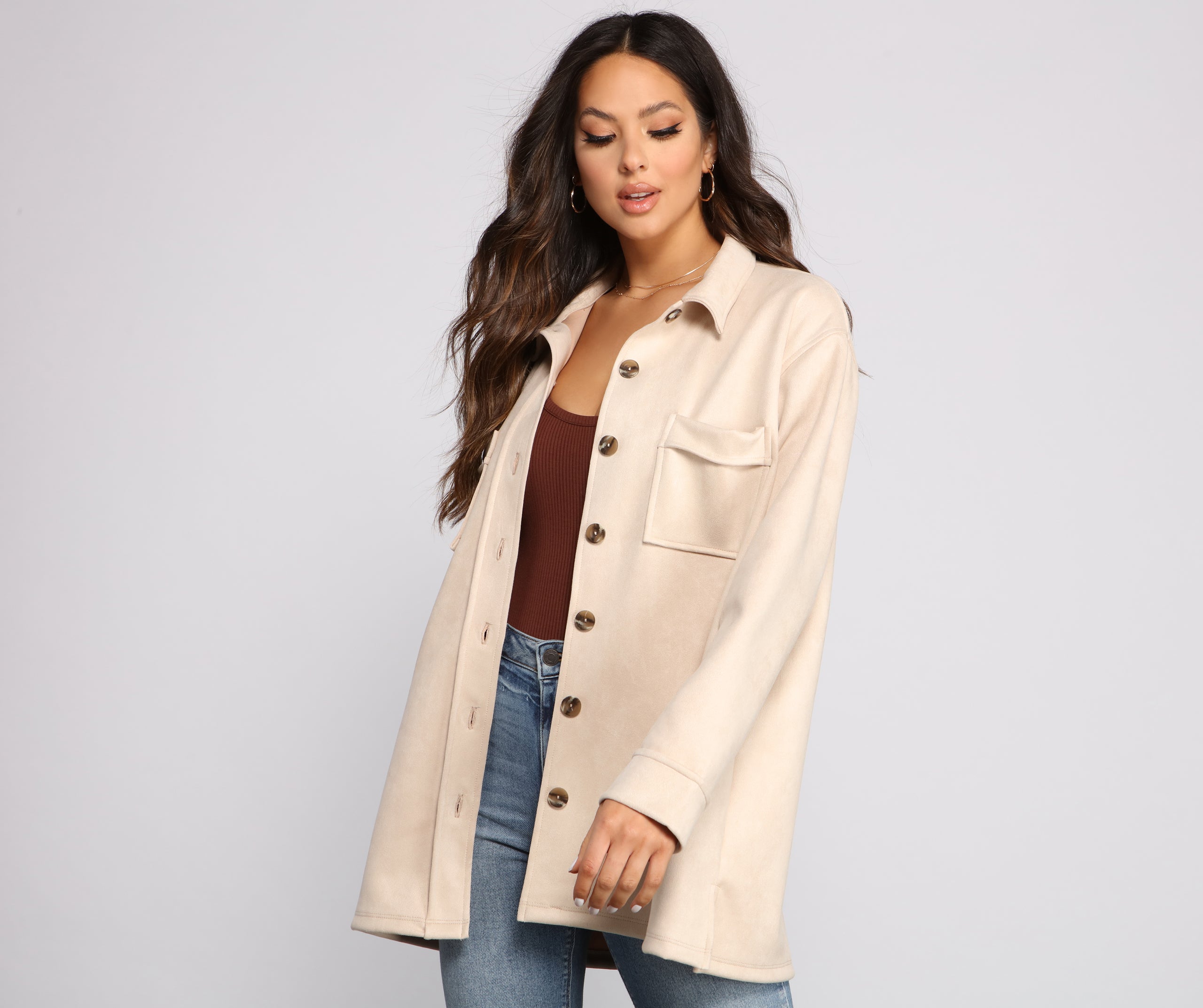 So Smooth Faux Suede Shacket - Image 2