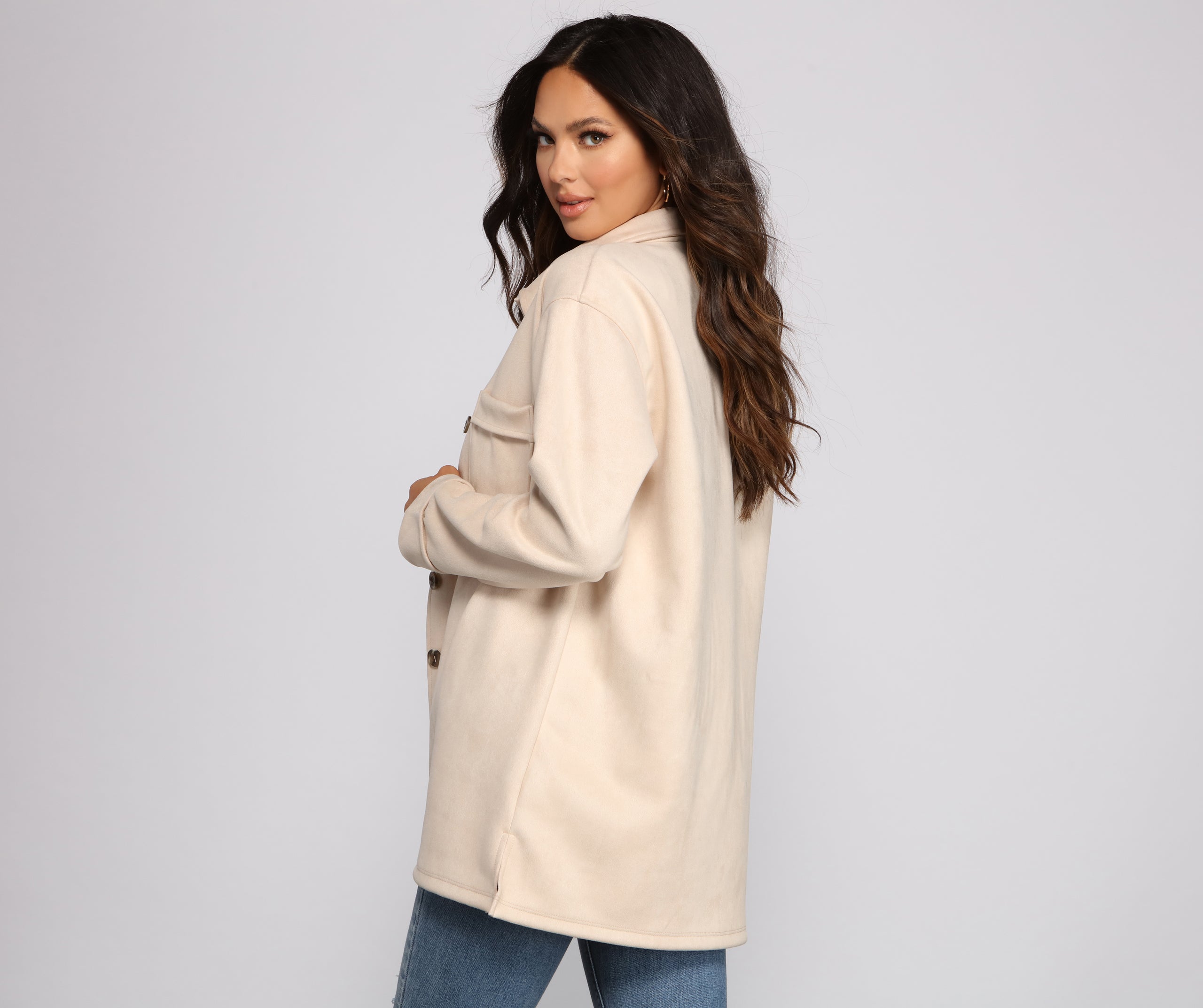 So Smooth Faux Suede Shacket - Image 3