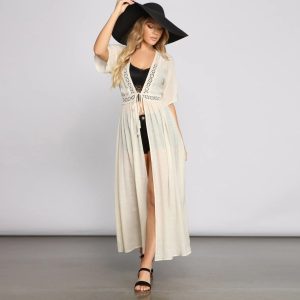 Boho Beauty Gauze Knit Kimono Duster