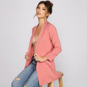 Level Up Cuffed Sleeve Boyfriend Blazer