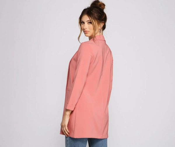 Level Up Cuffed Sleeve Boyfriend Blazer - Image 2