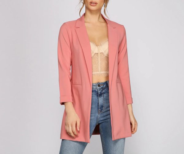 Level Up Cuffed Sleeve Boyfriend Blazer - Image 3