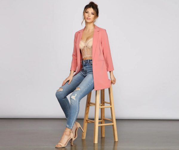Level Up Cuffed Sleeve Boyfriend Blazer - Image 4