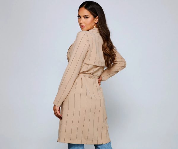 Striped For Style Trench - Image 2