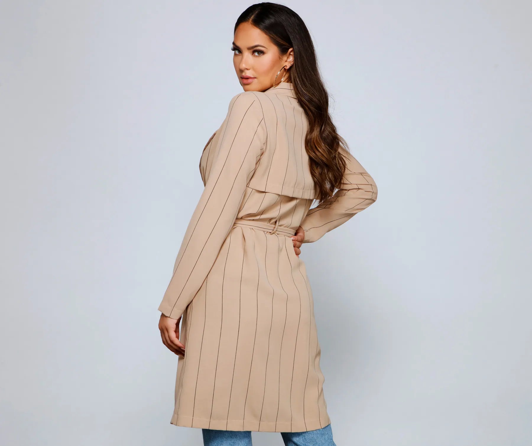 Striped For Style Trench - Image 2