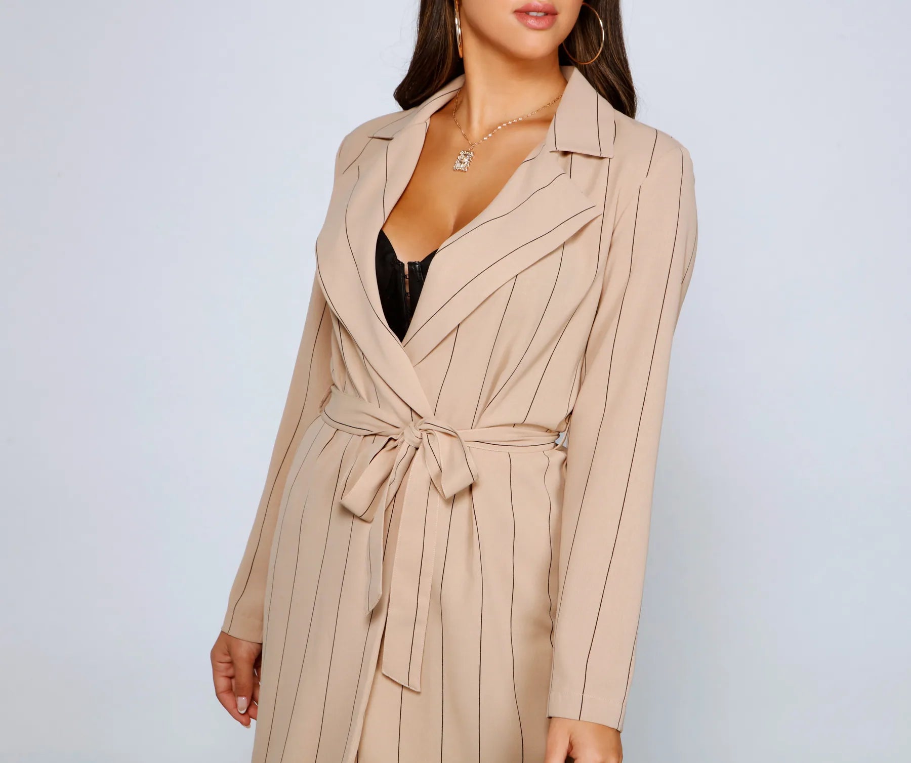 Striped For Style Trench - Image 3