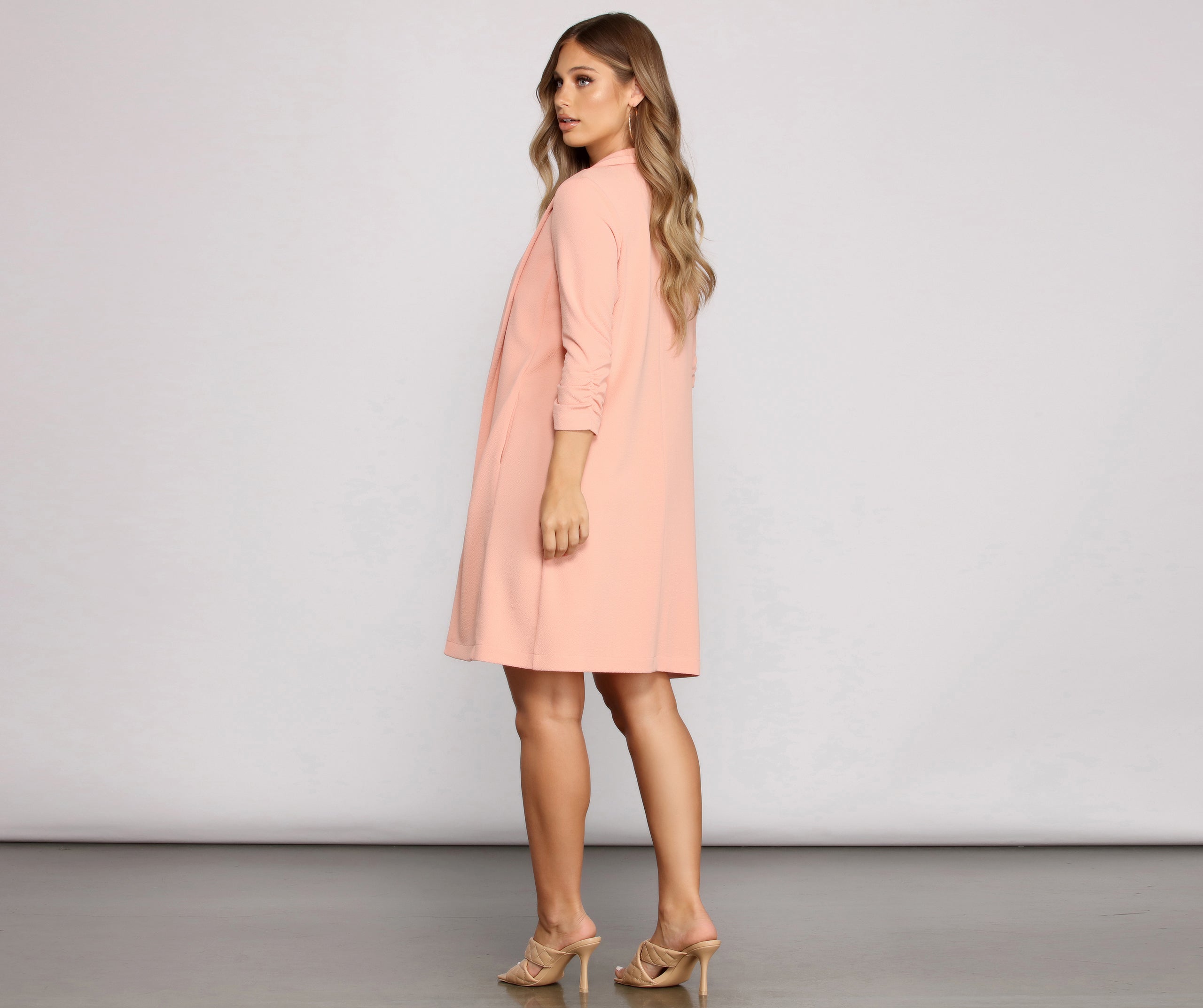 Stylish Sophistication Crepe Trench Coat - Image 7