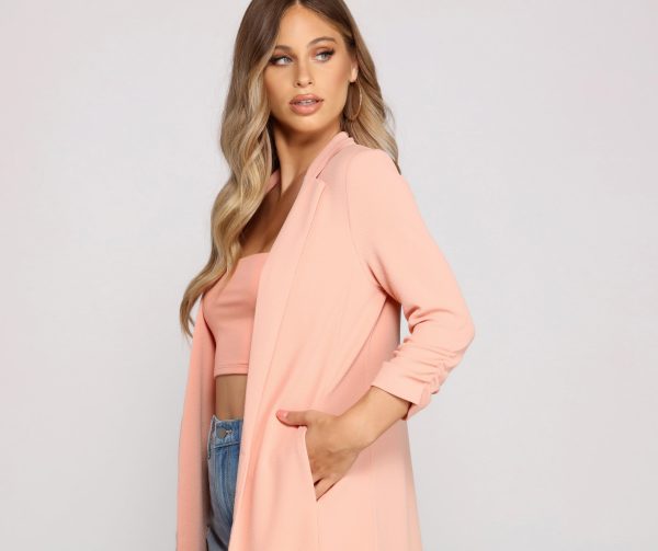 Stylish Sophistication Crepe Trench Coat - Image 9