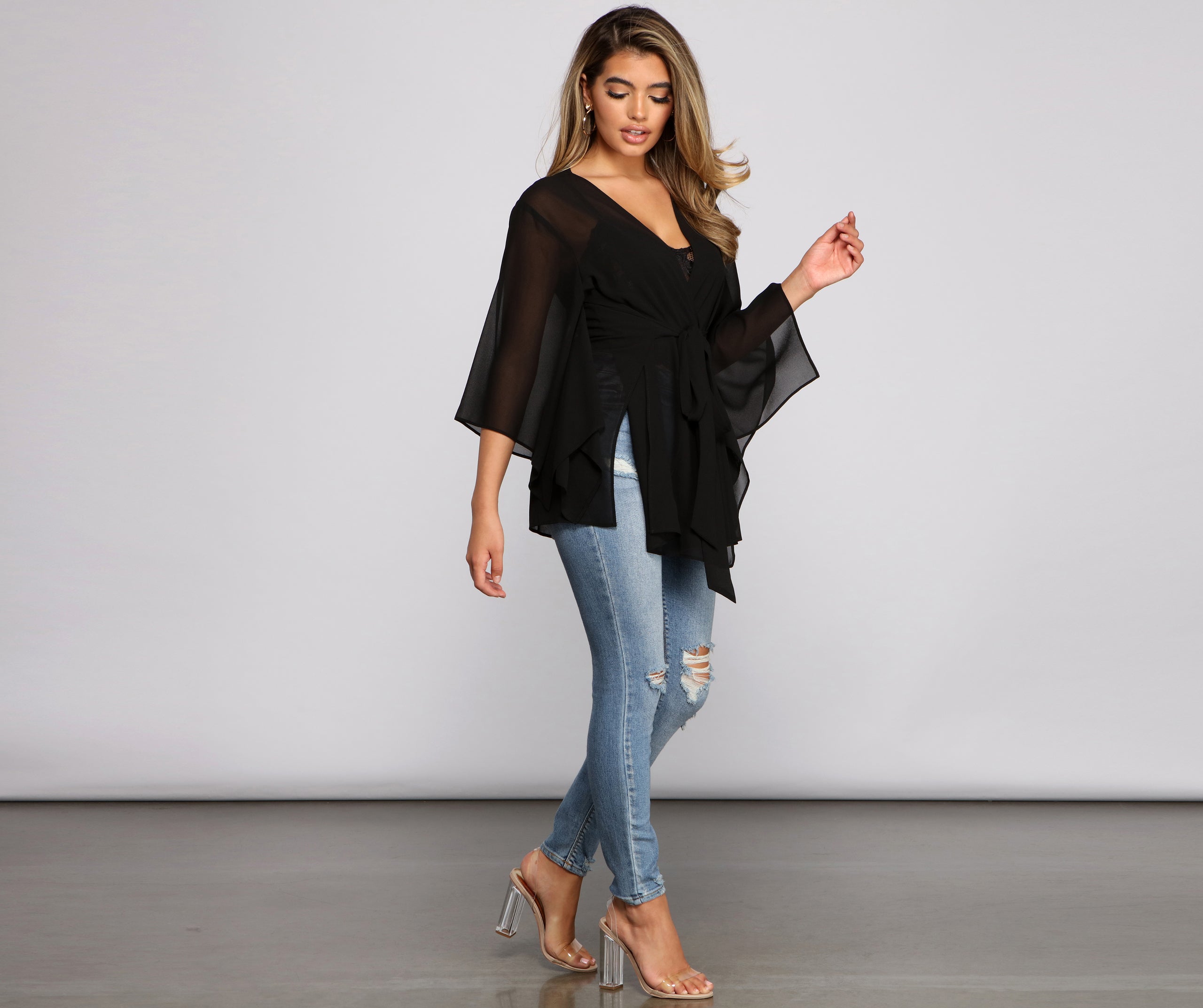 Chic Airy Chiffon Kimono - Image 5