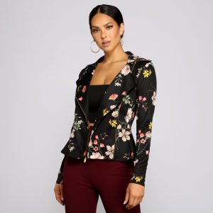Pep Of Floral Moto Jacket
