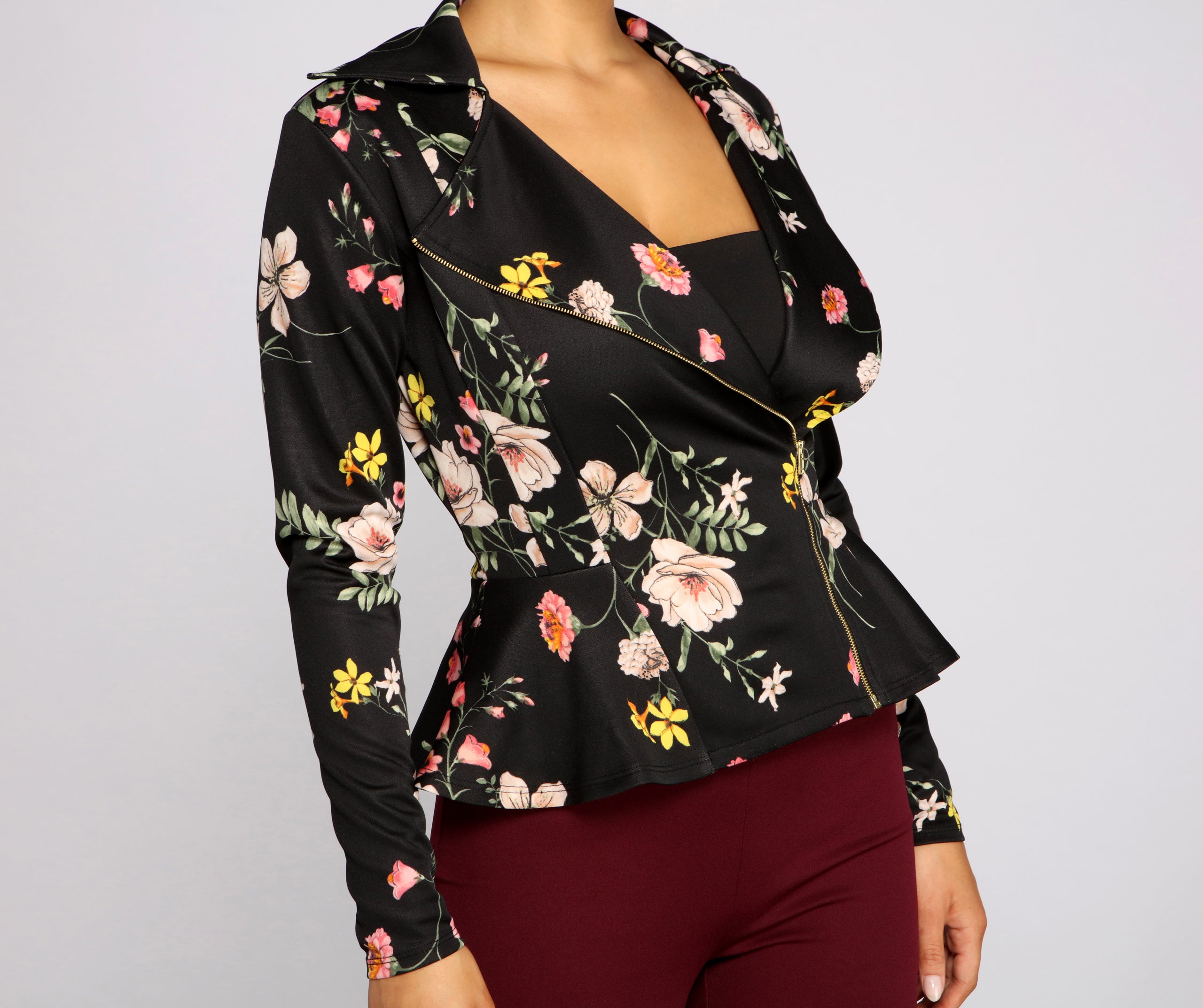 Pep Of Floral Moto Jacket - Image 3