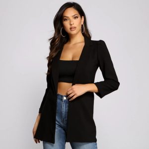 Poised And Professional Longline Blazer