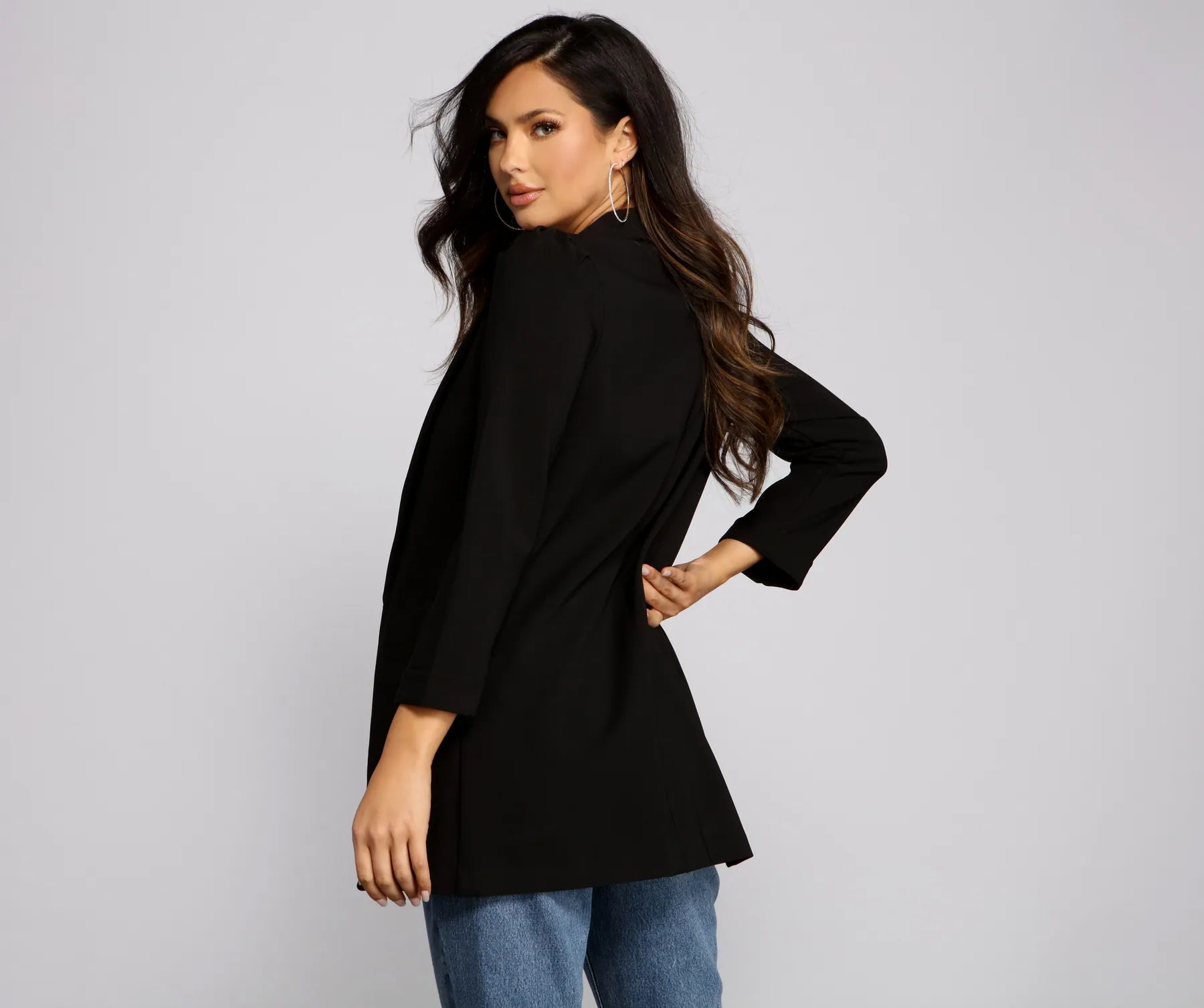 Poised And Professional Longline Blazer - Image 2