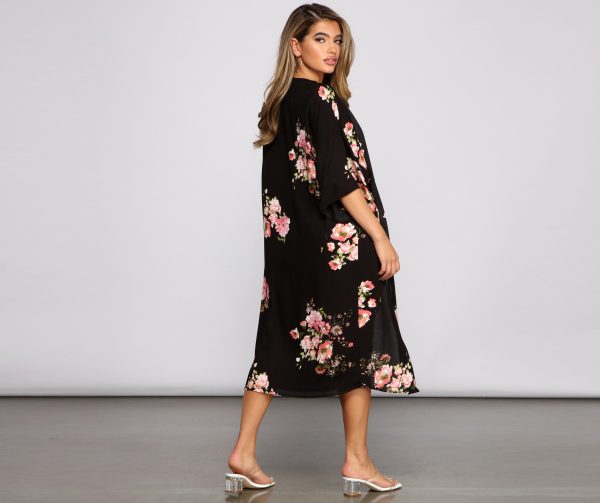 Floral Passion Gauze Knit Kimono - Image 2