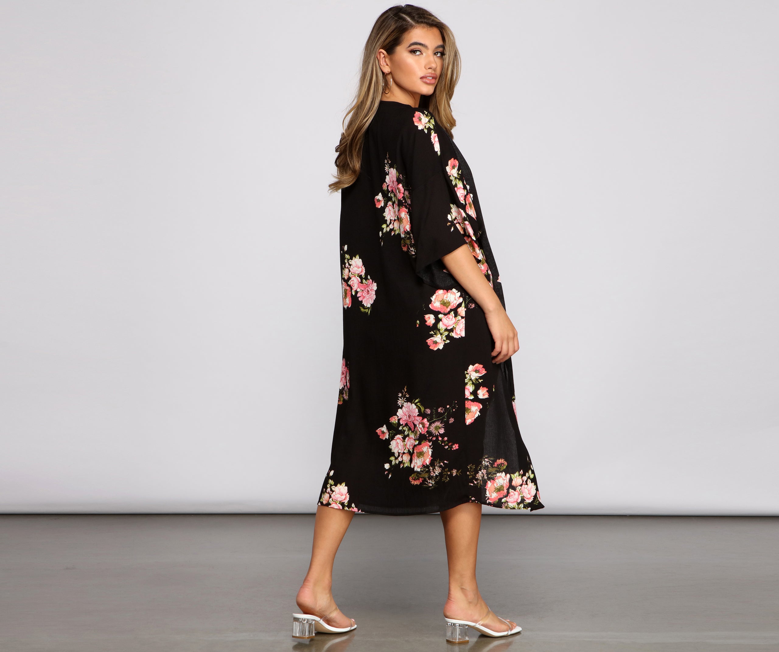 Floral Passion Gauze Knit Kimono - Image 2