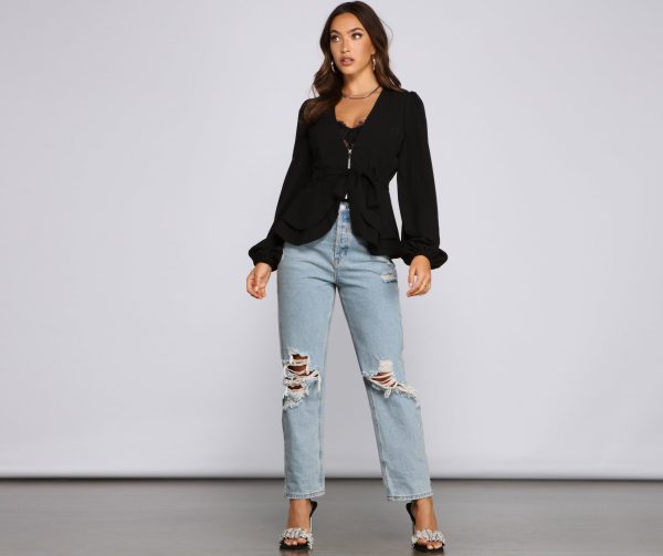 Pretty In Peplum Belted Blazer - Image 3