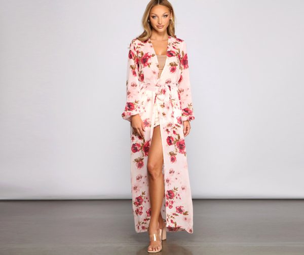 Embraced In Beauty Chiffon Floral Duster - Image 4