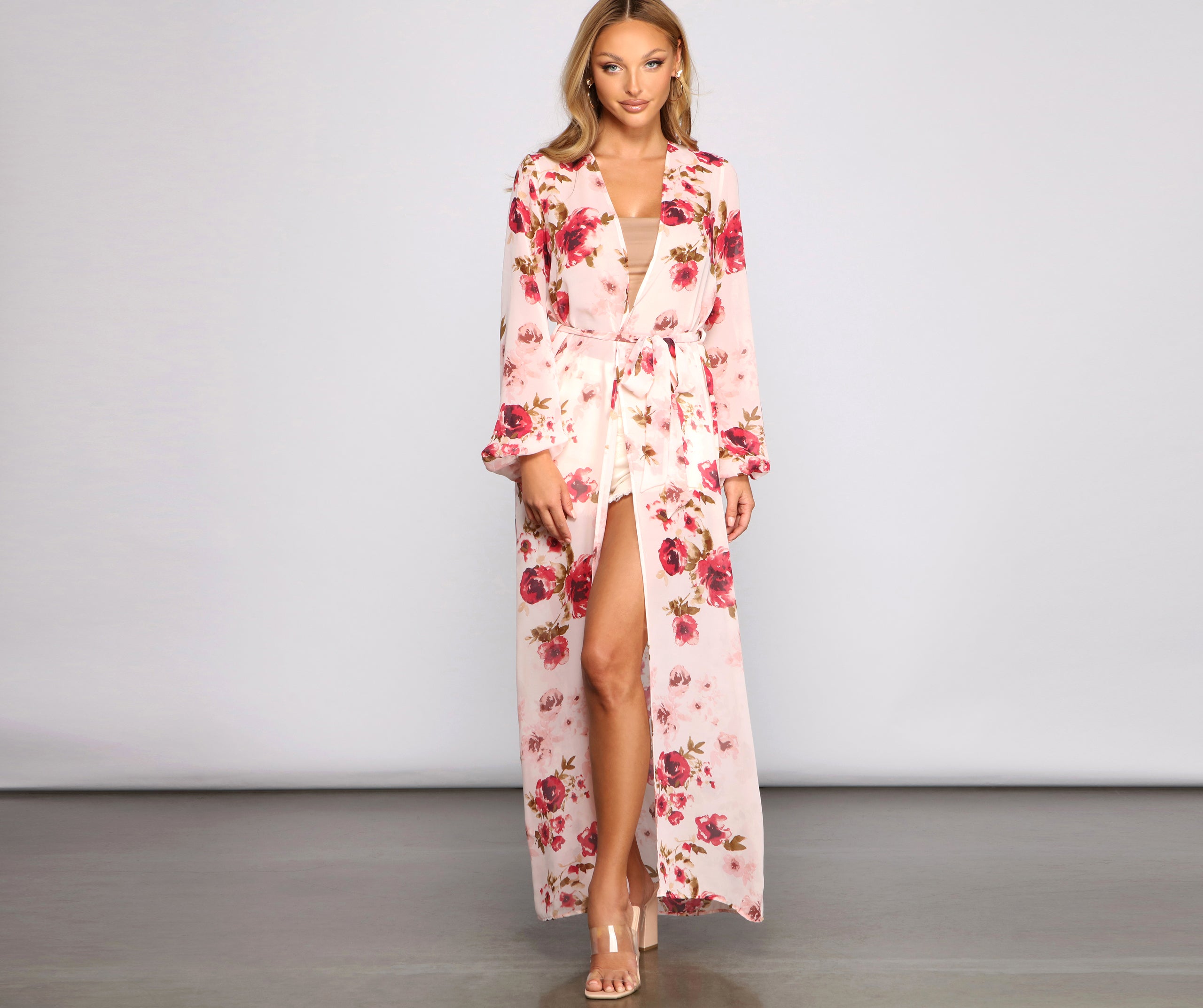 Embraced In Beauty Chiffon Floral Duster - Image 4