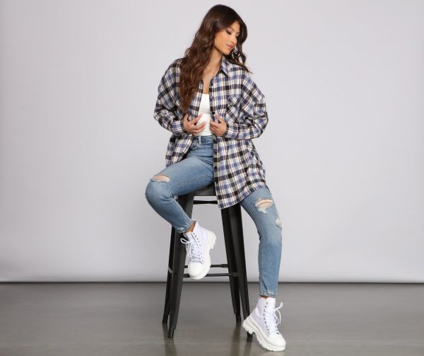 Preppy Chic Plaid Shacket - Image 4