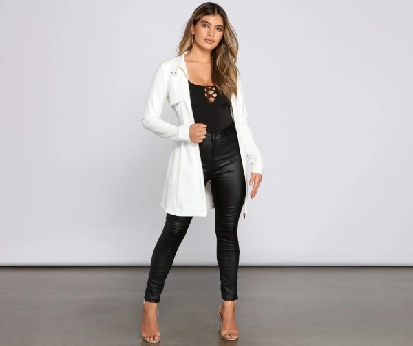 Majorly Chic Belted Trench Dress - Image 2