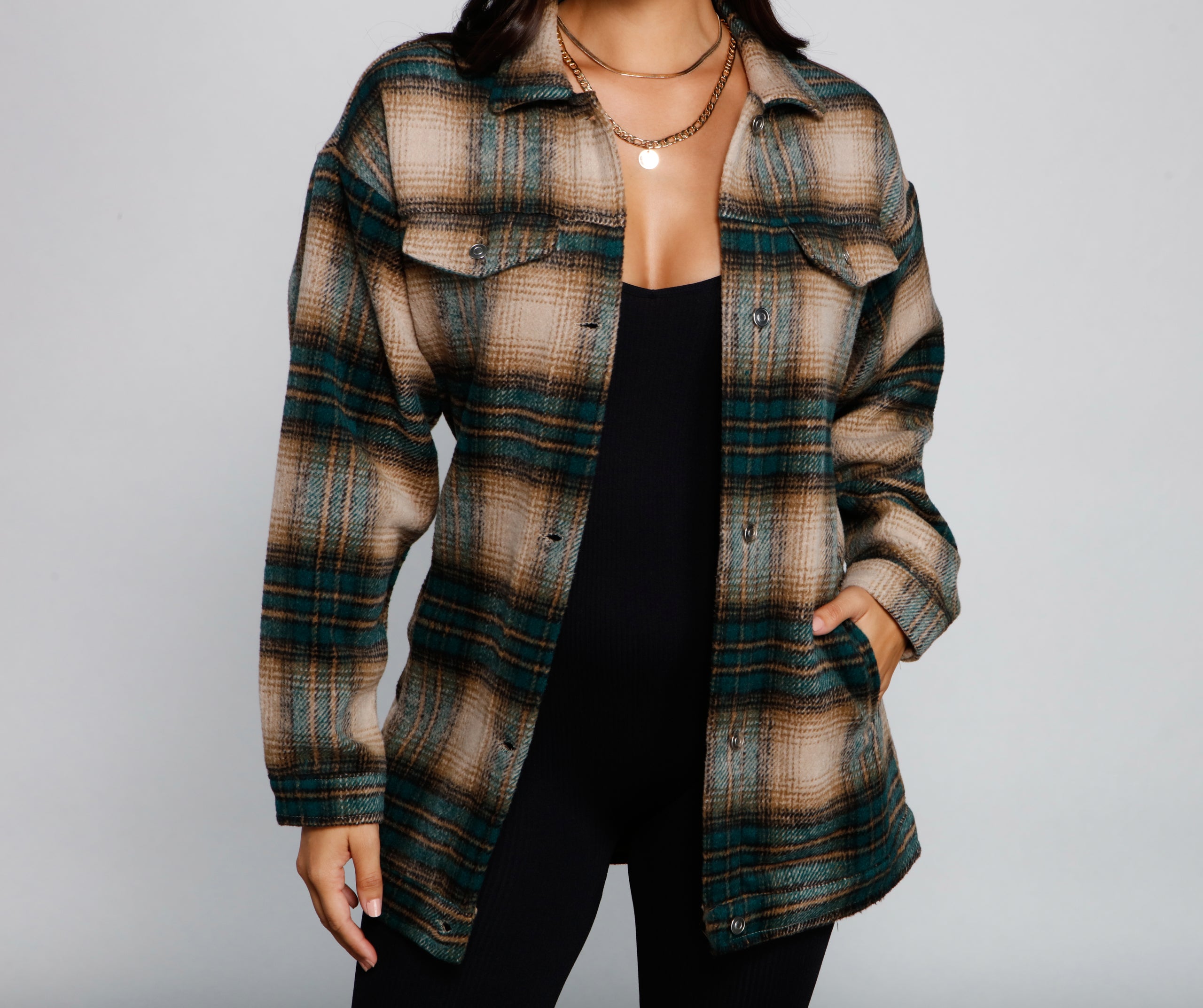 The One Belted Flannel Shacket - Image 14