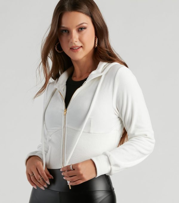 Cozy Basic Velour Hoodie - Image 4