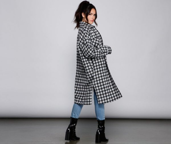 Cozy Days Long Plaid Shacket - Image 4