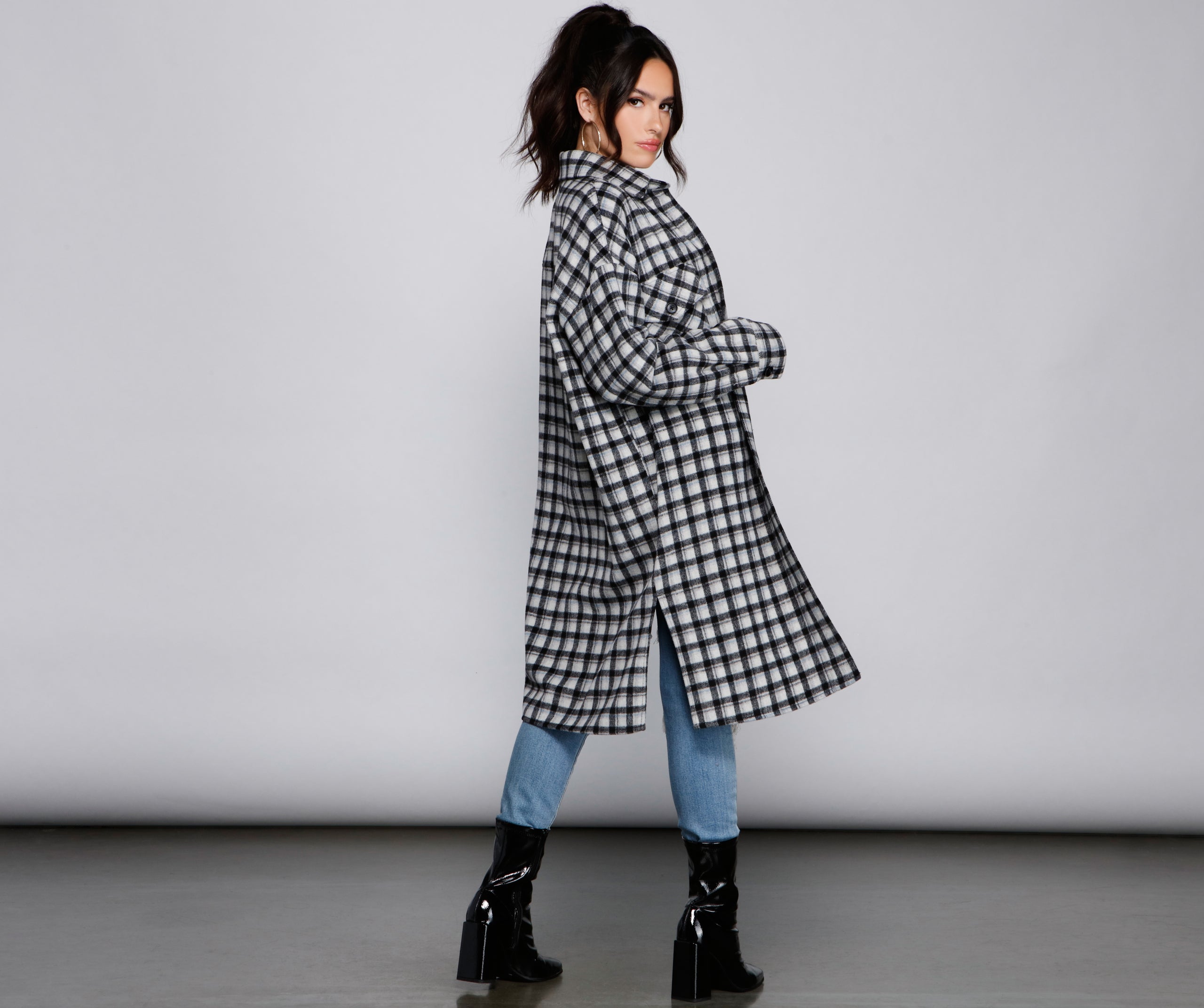 Cozy Days Long Plaid Shacket - Image 4