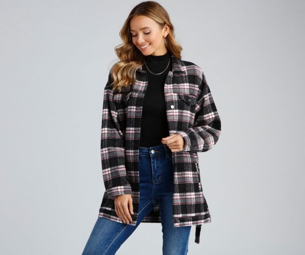 The One Belted Flannel Shacket - Image 15
