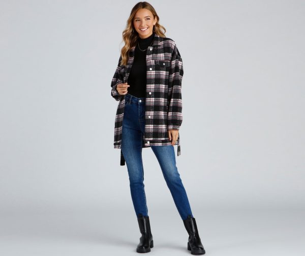 The One Belted Flannel Shacket - Image 18