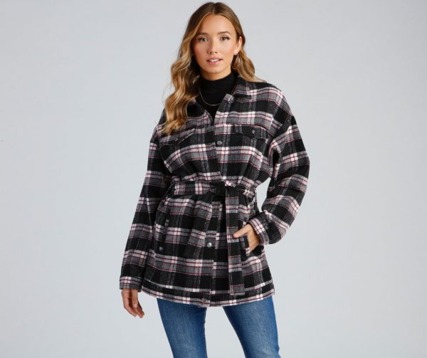 The One Belted Flannel Shacket - Image 19