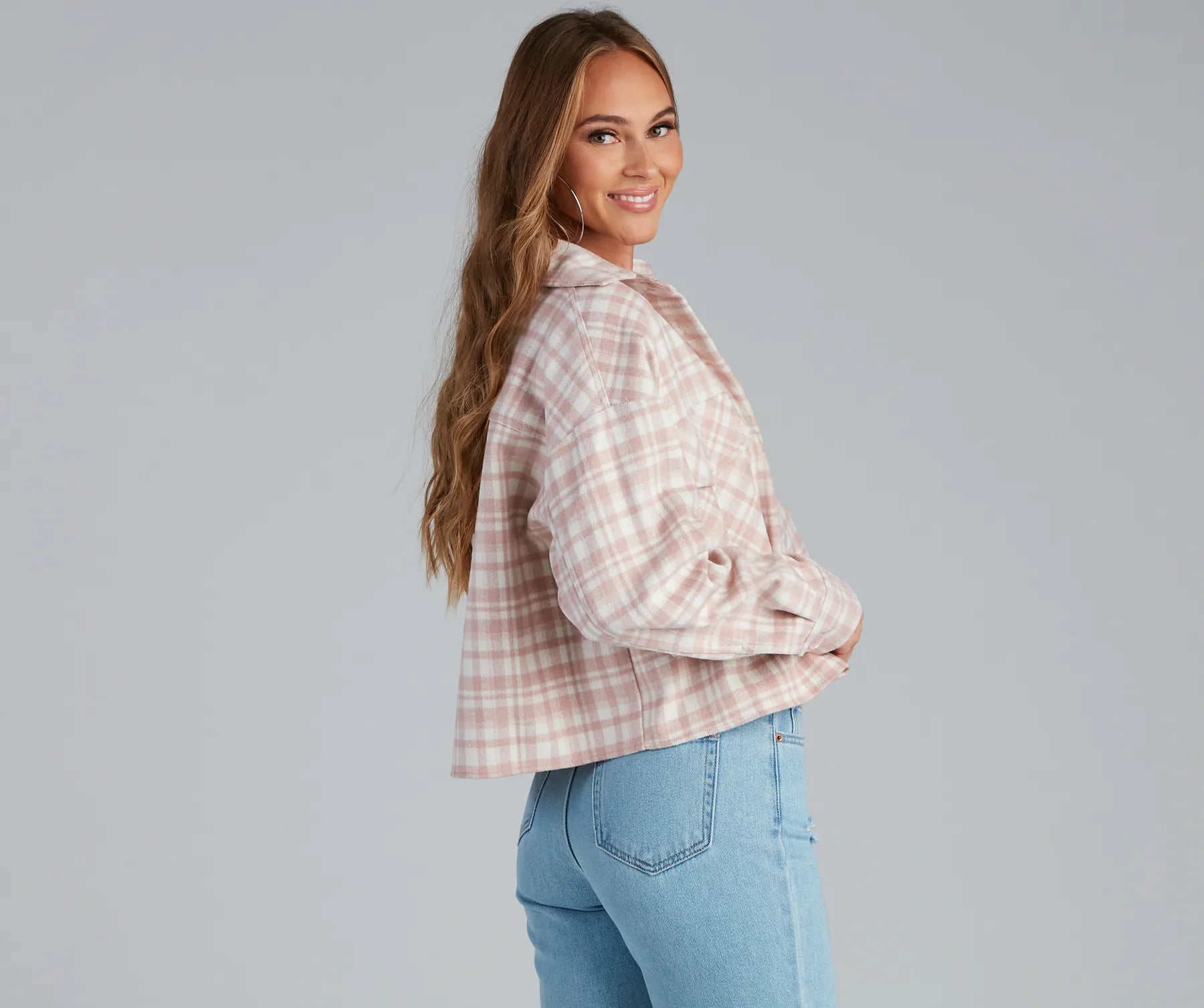 Gilmore Flannel Crop Shacket - Image 2