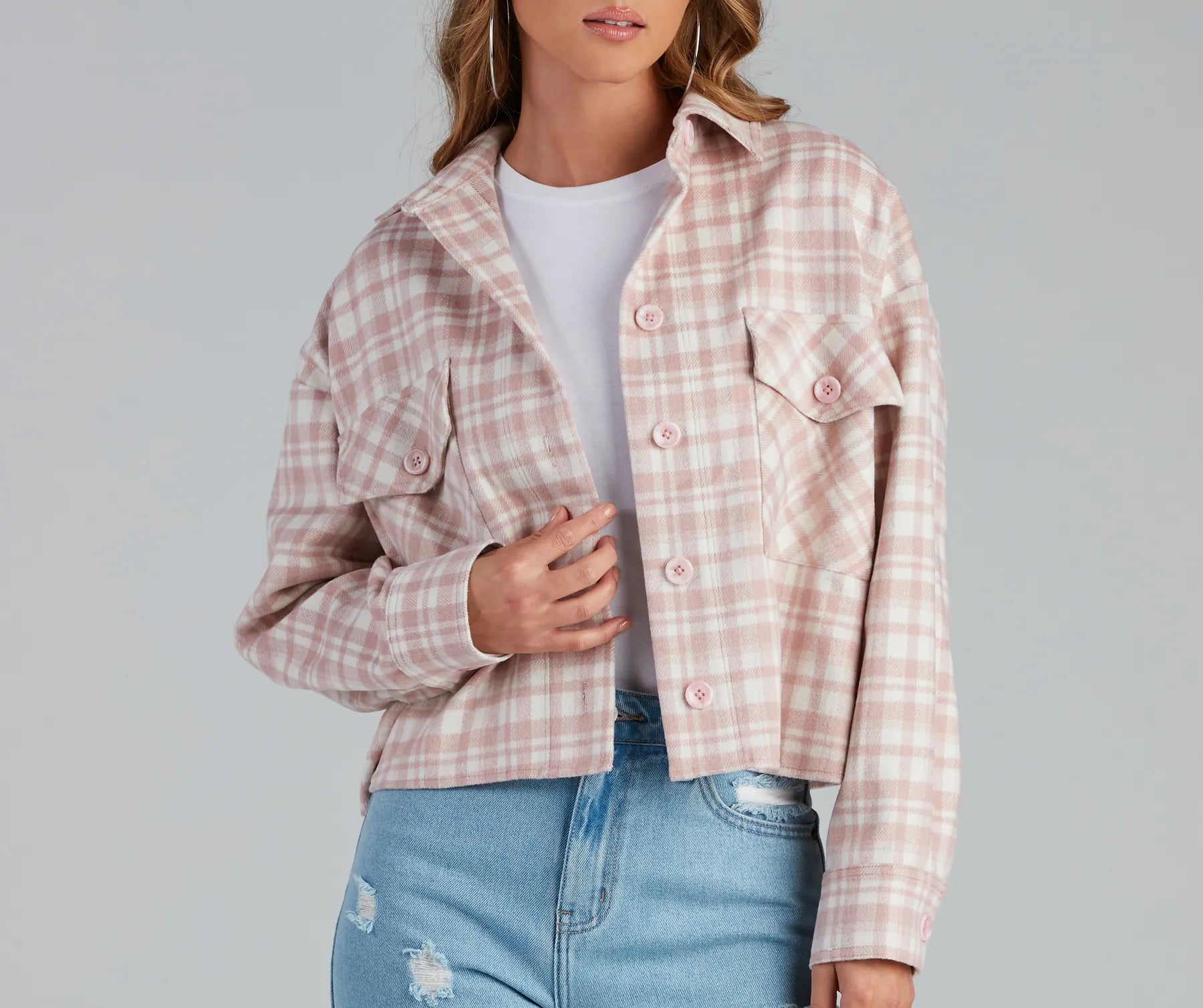 Gilmore Flannel Crop Shacket - Image 3