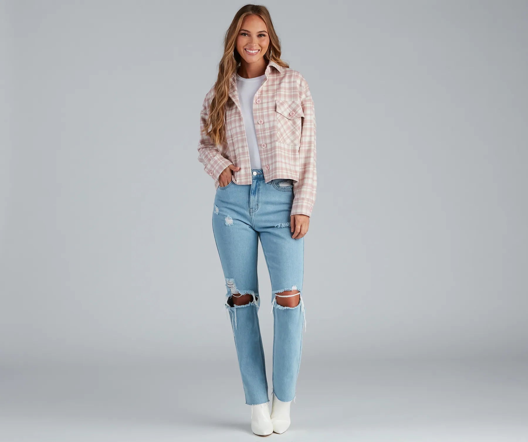 Gilmore Flannel Crop Shacket - Image 4