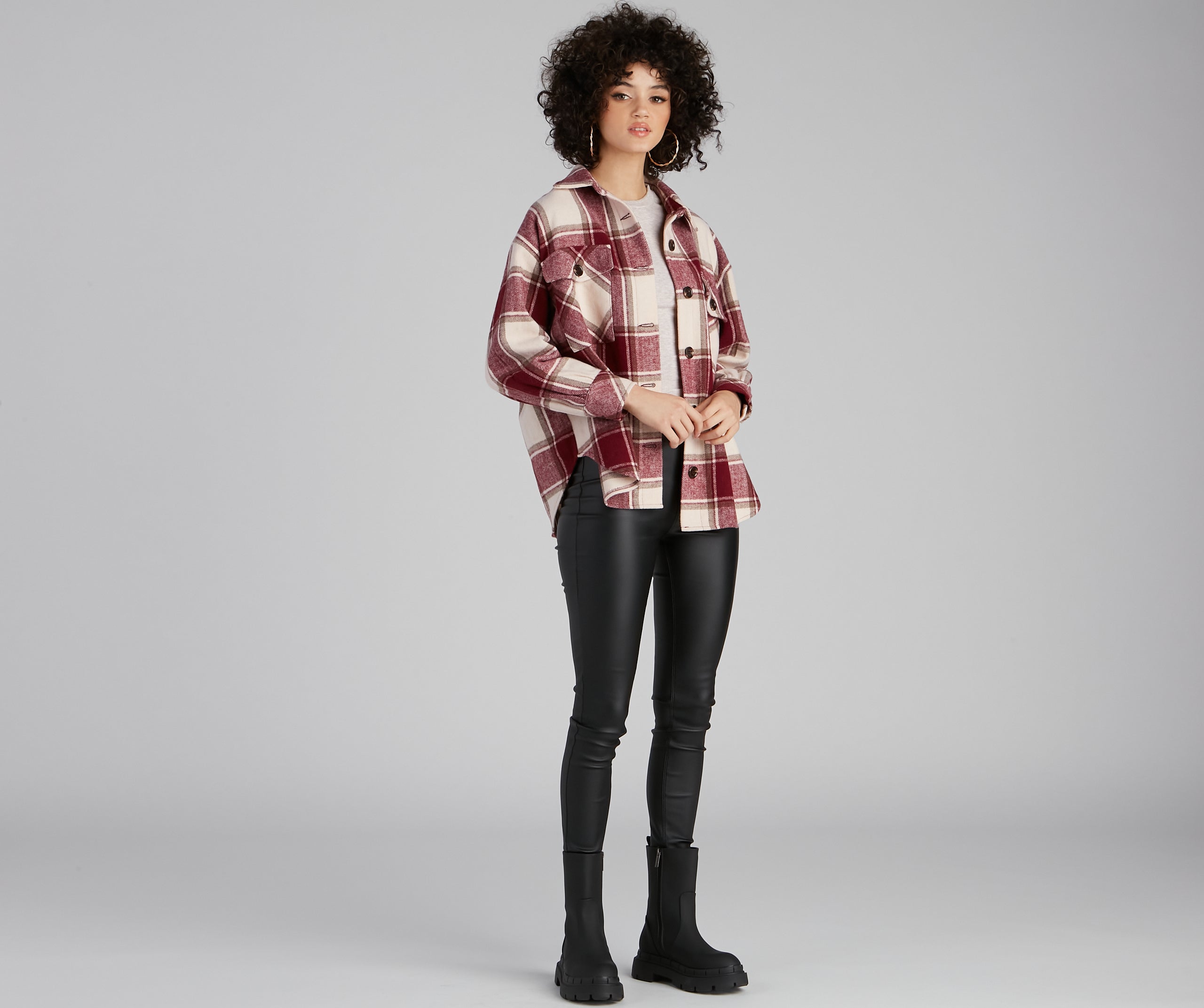 True And Trendy Plaid Shacket - Image 7